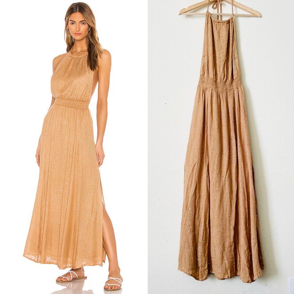 Sundress M/L Lauriana halterneck backless maxi dress in Saint Barth Canyon